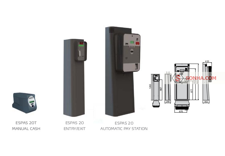 Hệ thống quản lý bãi đỗ xe vừa Espas 20